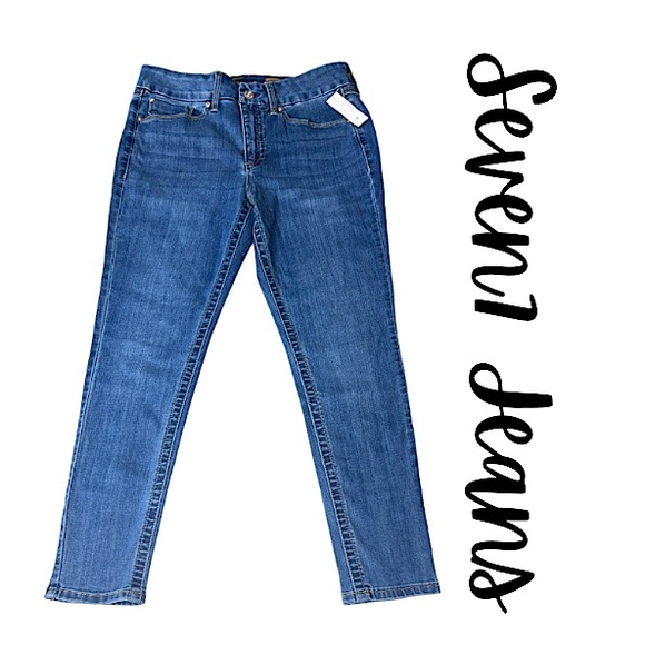 NWT! Seven7 Jeans Tummyless High Rise Skinny Jeans Med Wash Womens Size 10 - Picture 1 of 12